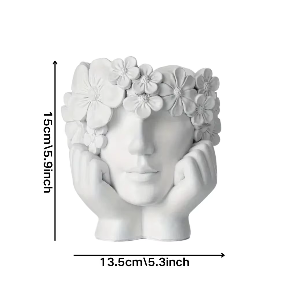1 morceau de Pots de fleurs créatifs pour visage féminin