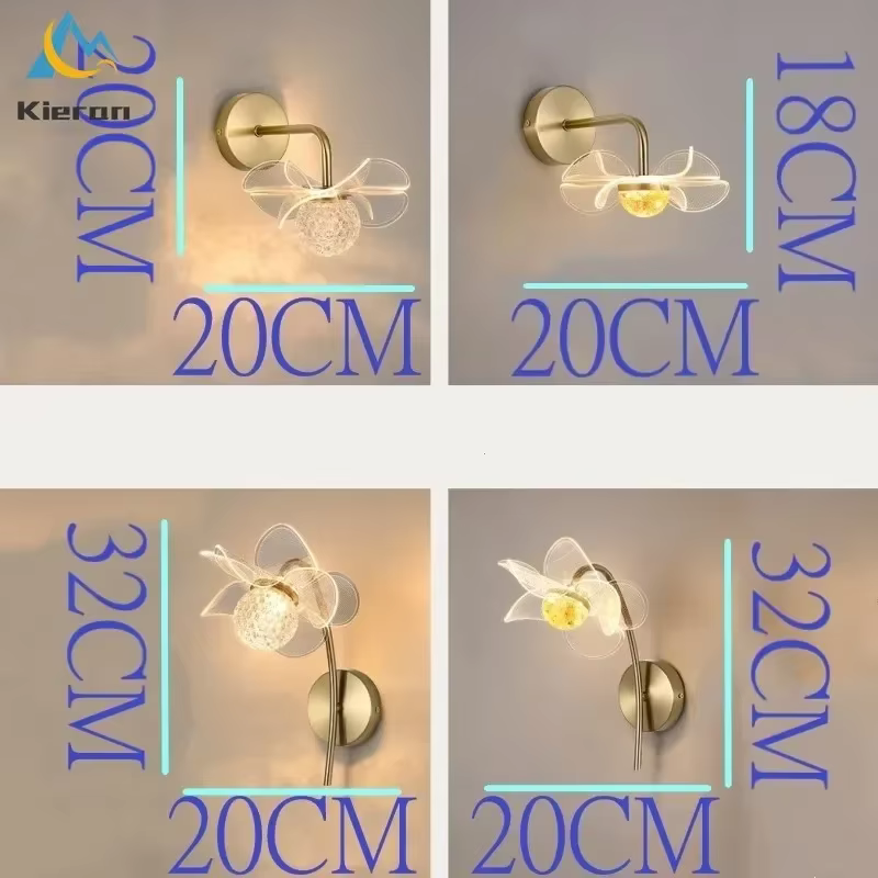 Nordique moderne fleur mur LED lampe Restaurant étude chambre KTV chevet applique murale salon décoration tournesol appliques murales