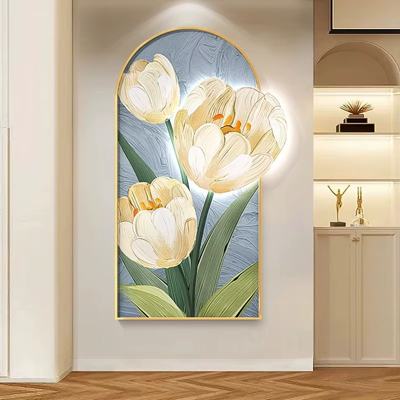 Lampe murale LED moderne à motif floral pour couloir intérieur, hall d'entrée, salon, décoration intérieure, lustre, peinture suspendue, éclairage mural