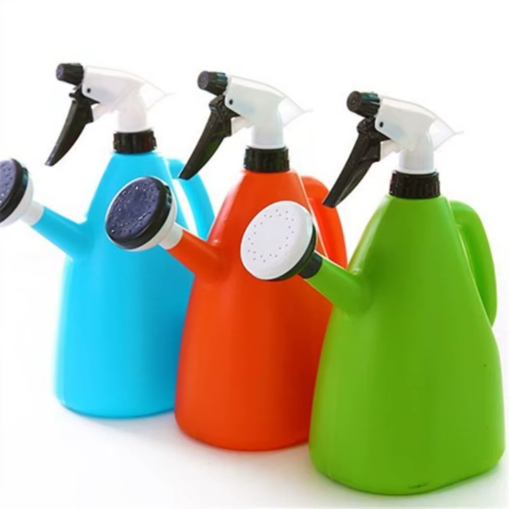 Arrosoir 2 en 1 en plastique avec pulvérisateur à pression réglable pour plantes de jardin et fleurs d'intérieur