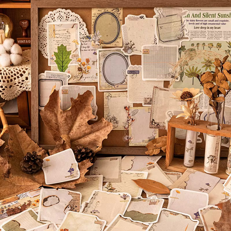 Bloc-Notes Scrapbooking Vintage séries plante amoureux des cartes