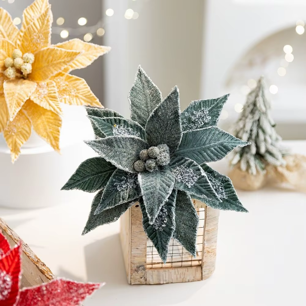 Fleur de noël luxueuse en Faux velours