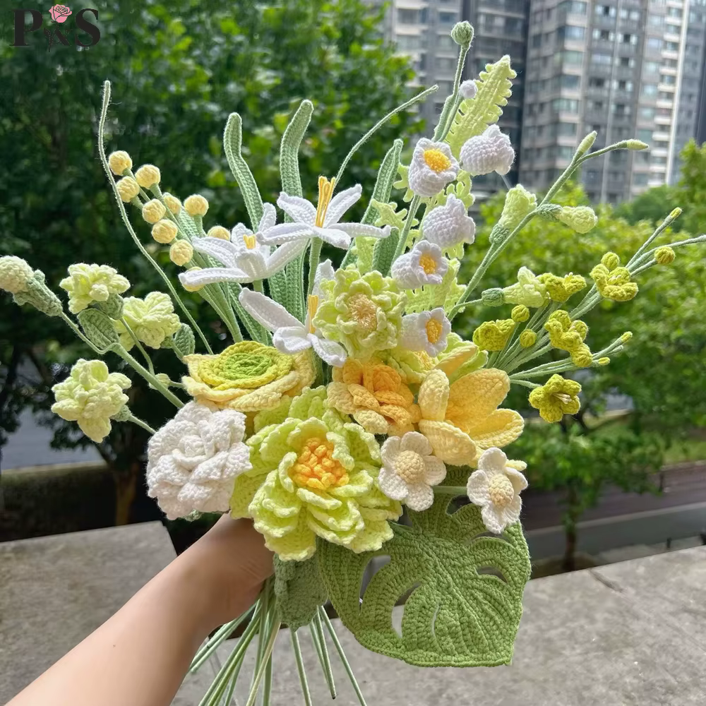 Bouquet de fleurs artificielles au Crochet