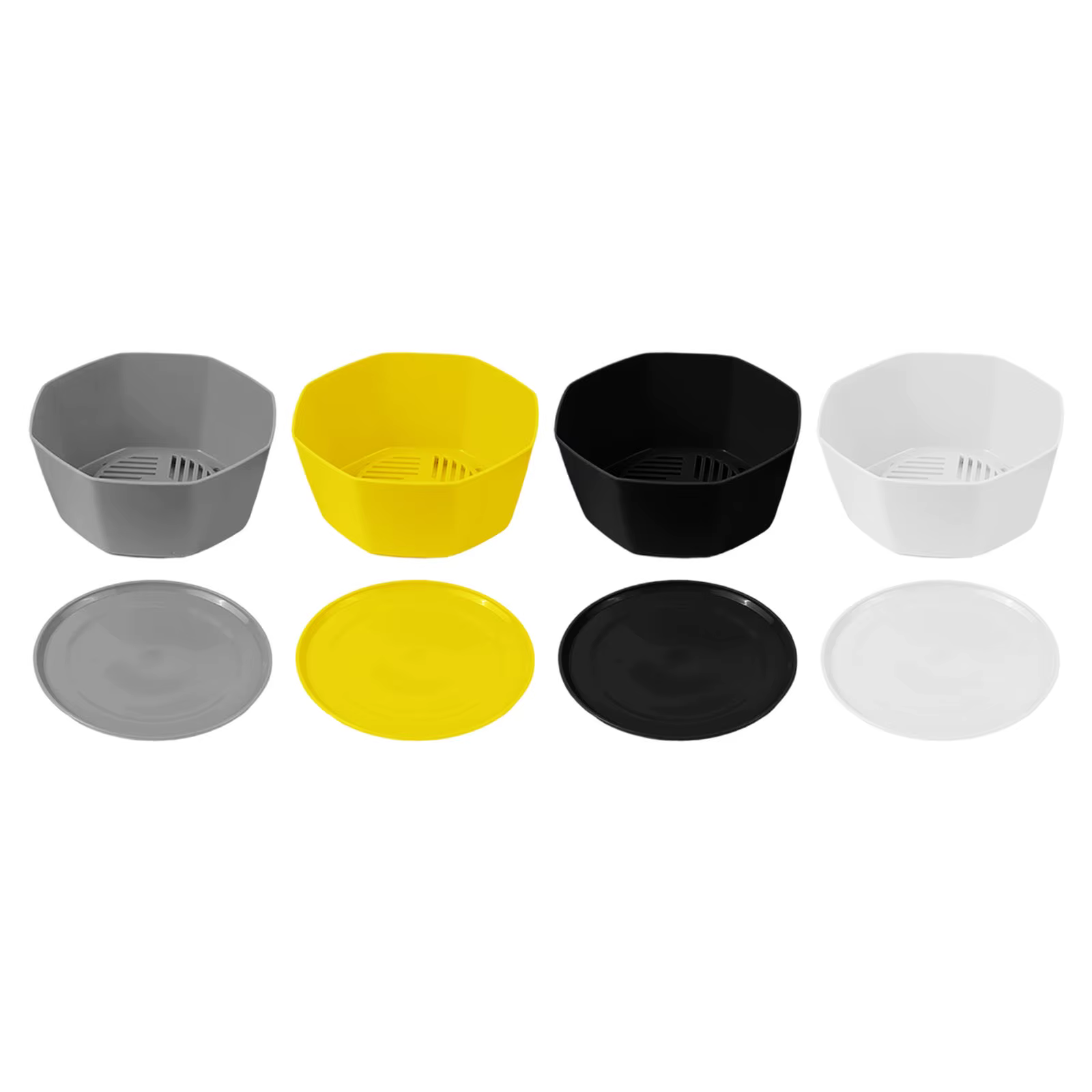 Pots de fleurs ronds en plastique