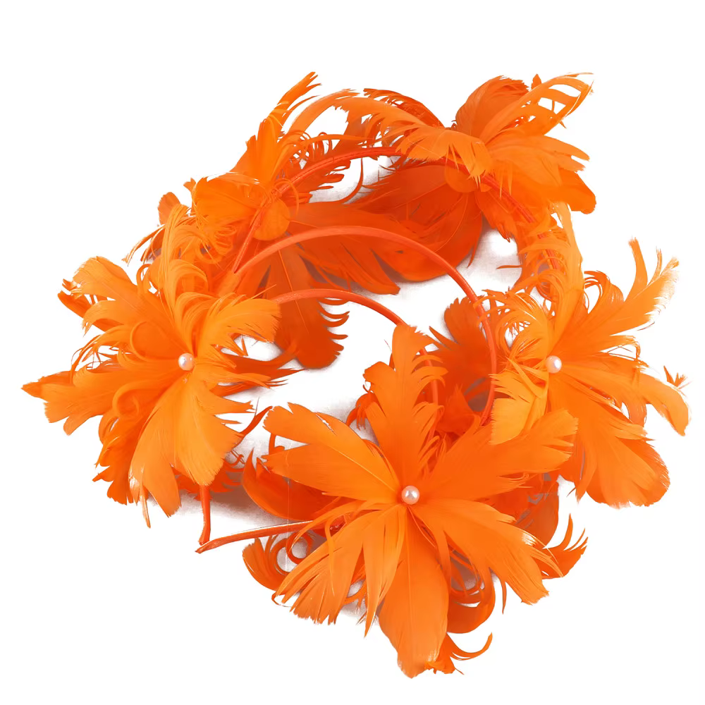 Serre-tête élégant pour femme avec plumes rouges et fleurs, accessoire de coiffure de mariage, idéal pour les mariées et les soirées, coiffe fantaisie