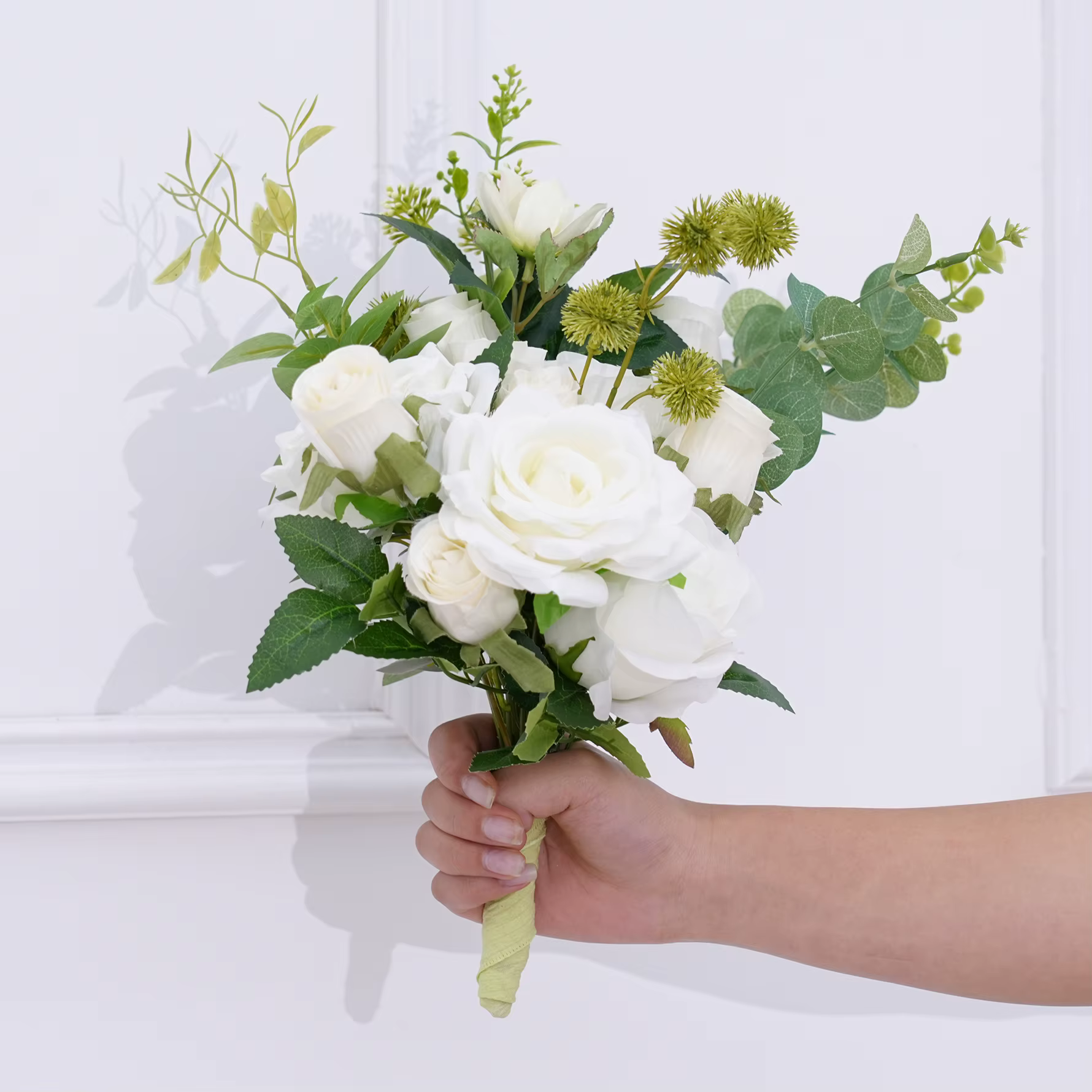 HMEOT H8870 Arche florale carrée avec arrangement de fleurs bleues d'hortensia