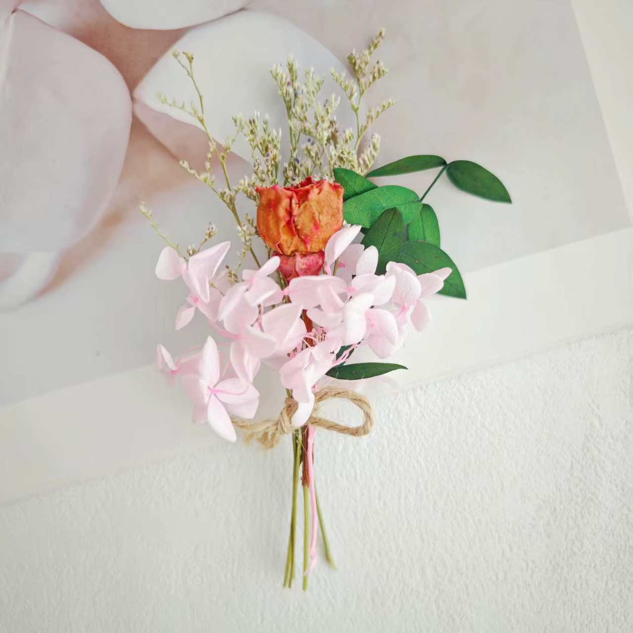 Fleurs préservées, bouquet de fleurs séchées faciles à utiliser