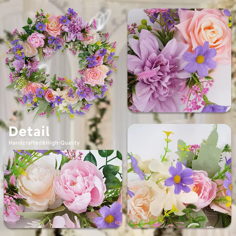 Couronne de fleurs artificielles