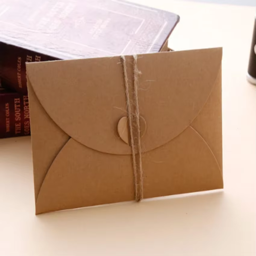 Carte de vœux à fleurs séchées en papier Kraft