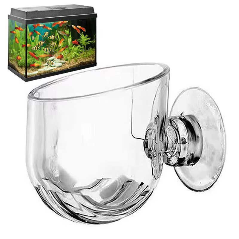 Pot d'Aquarium en Acrylique avec Ventouse pour Plantes d'Eau