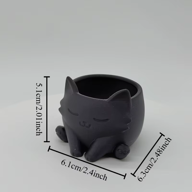 Pot de fleurs en forme de chat mignon