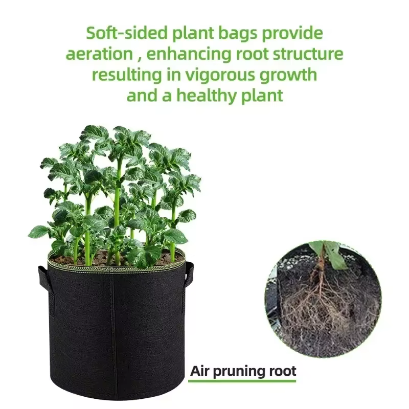 Lot de 5 sacs de culture en feutre pour plantes
