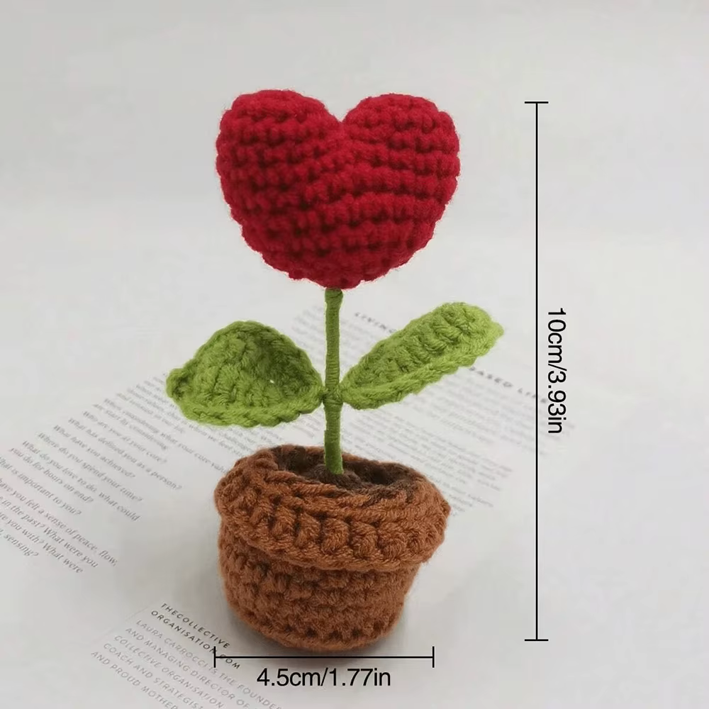 Crochet tissé fini petite plante en pot Simulation fleur