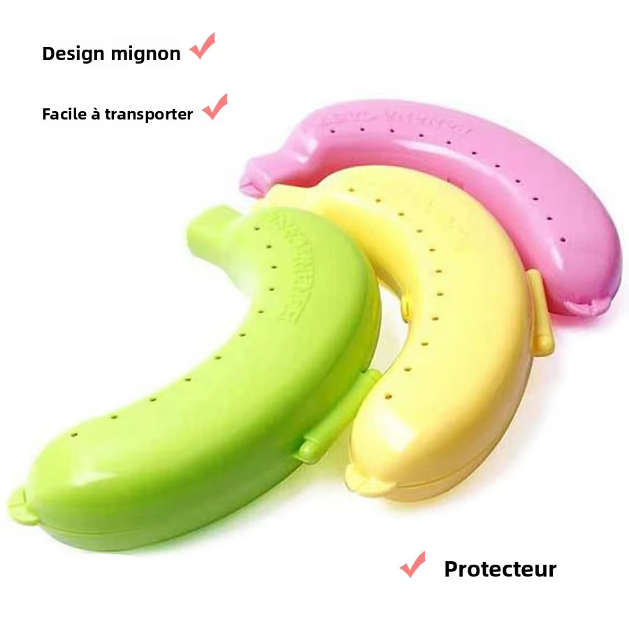 Boîte de rangement banane pour voyage en plein air, étui mignon, conteneur de protection, déjeuner de voyage, support de stockage de fruits