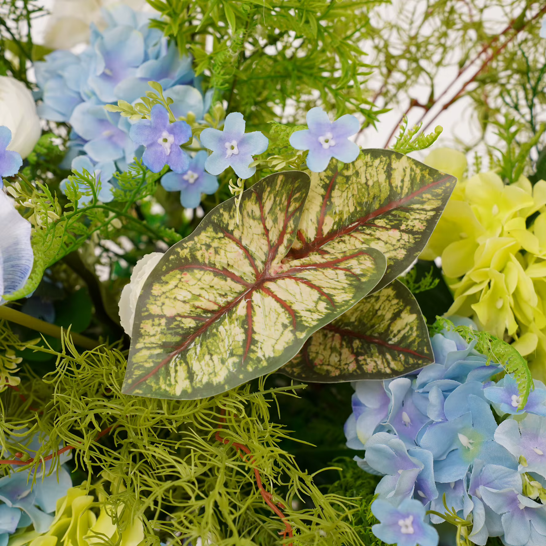 Angela fleur A9016 Mori orchidée bleue Arrangement Floral cadre d'arc de mariage décoration imitation soie Anthuriums rangées de fleurs