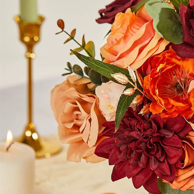 Fleur artificielle de rose orange