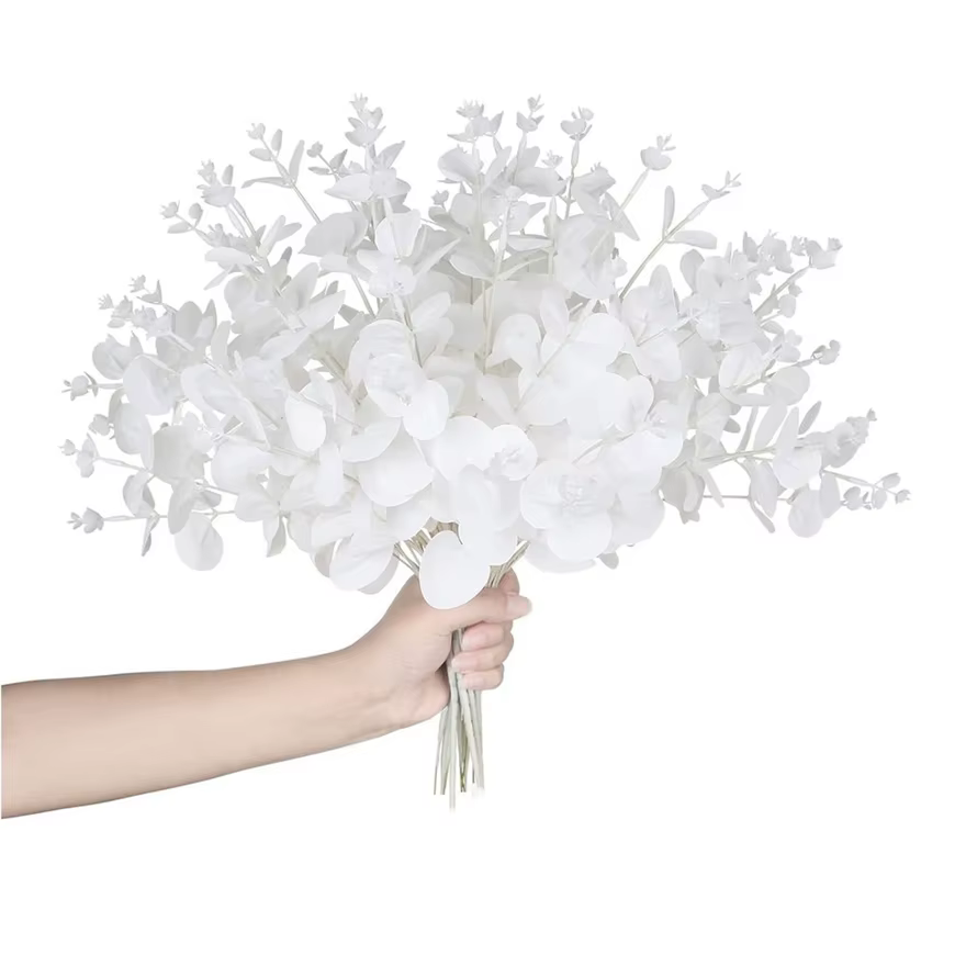 Feuilles d'argent plantes artificielles mariage mariée bouquets maison vase jardin table à manger intérieur extérieur bricolage cadeau boîte décor scrapbooks