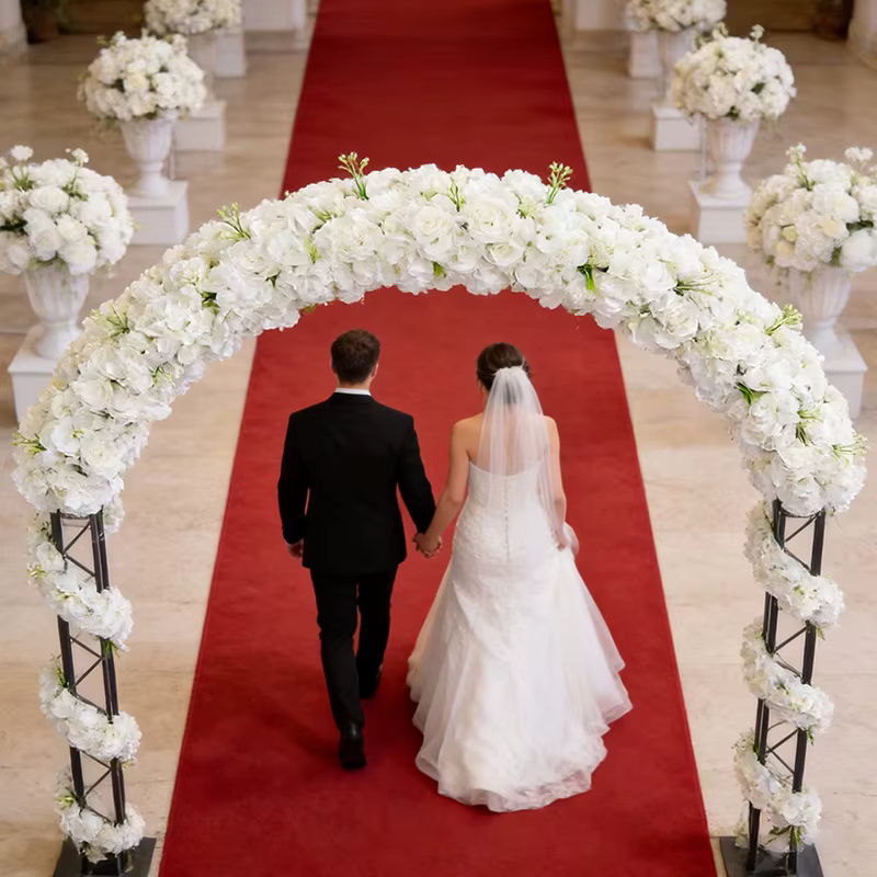 2, 2 m de fleurs artificielles pour décoration de mariage : chemin de table