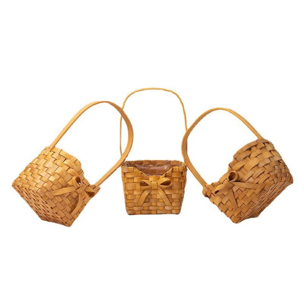 Panier de fleurs de mariée en rotin de saule