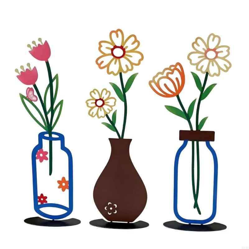 Vase à fleurs en métal