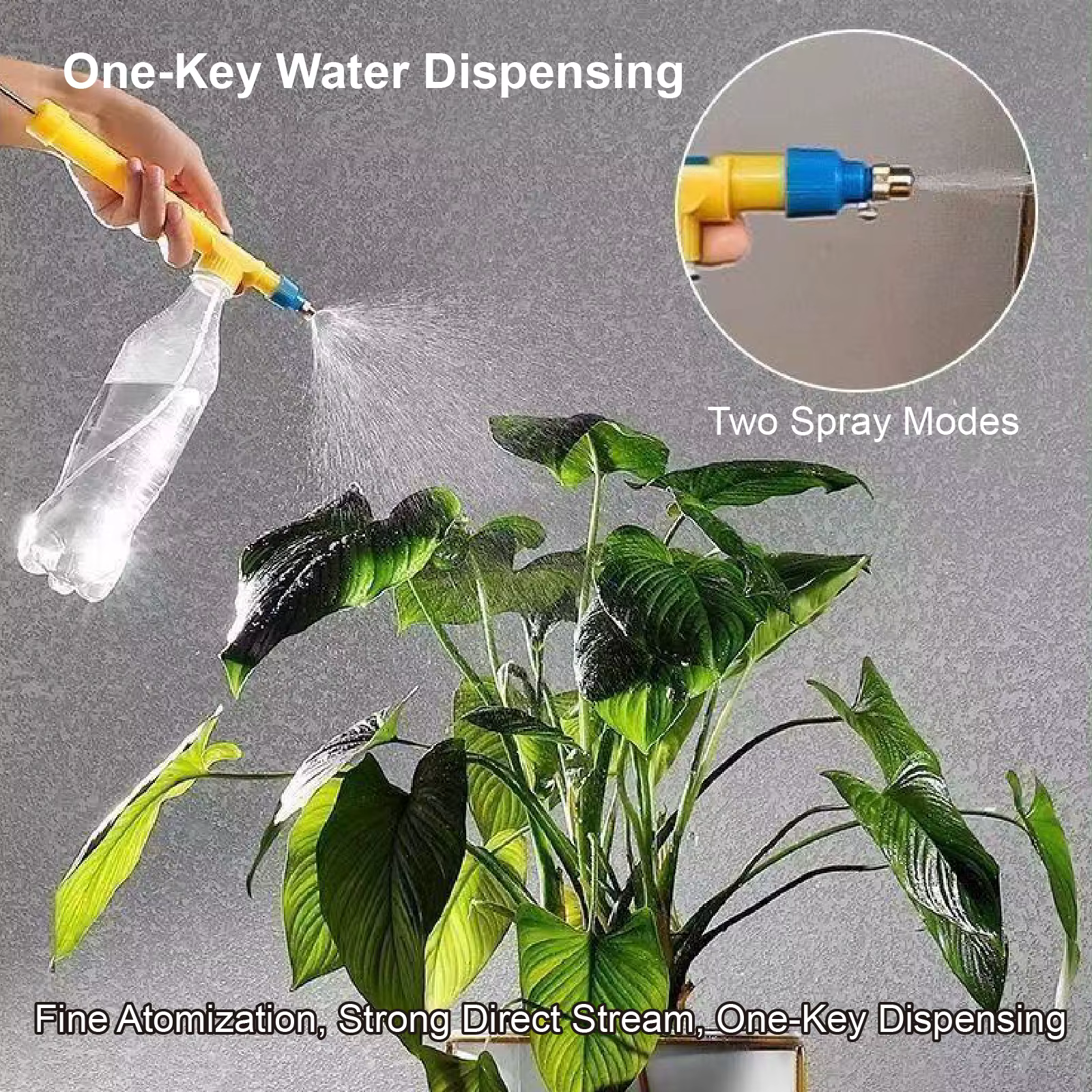 Pulvérisateur pour Bouteille Arrosoir Manuel Haute Pression pour Jardin Plantes Double Mode Brume et Jet Direct Buse en Laiton Tige en Acier Inoxydable
