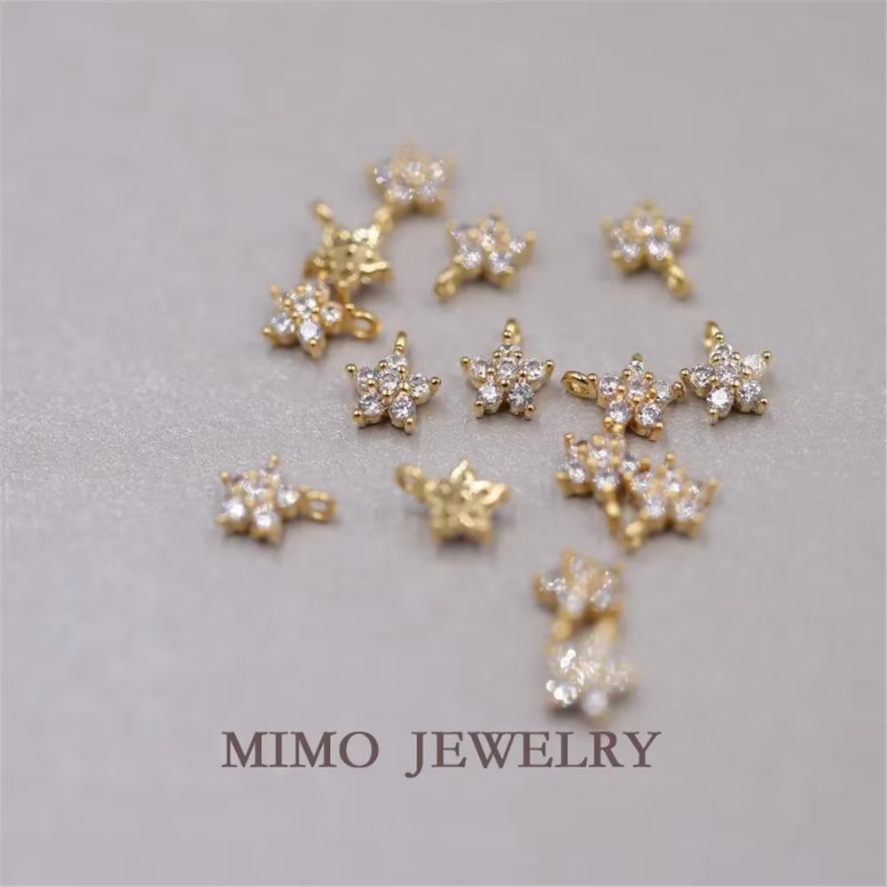 Or 14K Gold Thorets Flower Single Ring Pendant, Copper Plated, DIY Handlowing Accessoire
