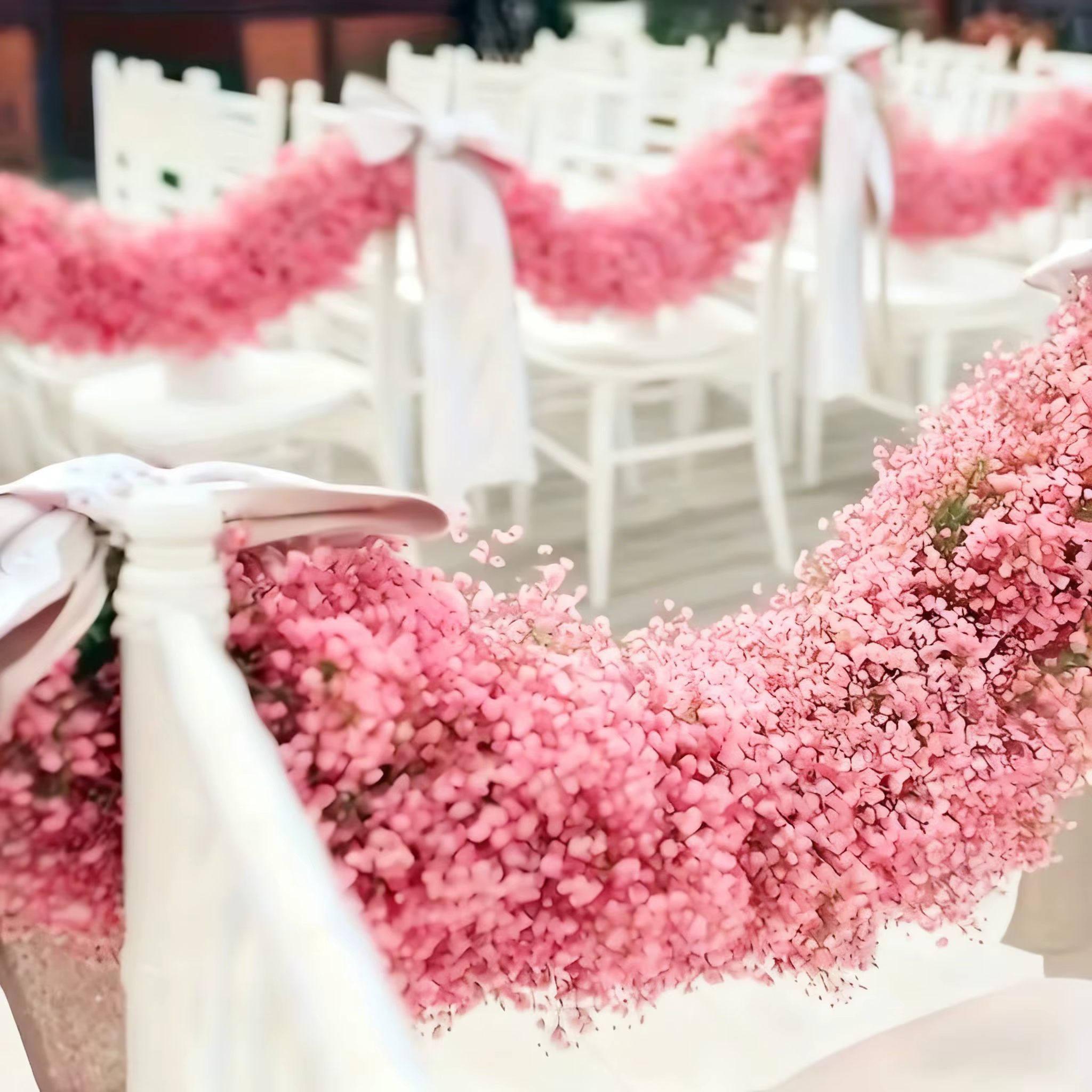 Fleurs de Gypsophile Rose 10/40/60 Bouquets Vibrantes Artificielles Fausses Gypsophiles pour Mariage Fiançailles Douche Nuptiale Décoration de la Maison