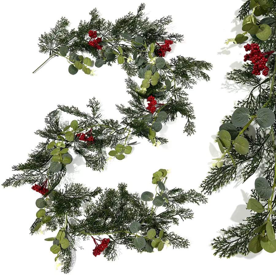 Guirlandes de cippresse de noël au toucher réel