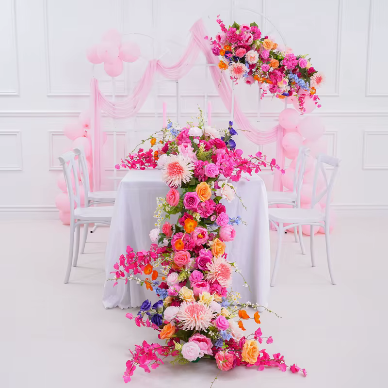 Composition florale rose vif
