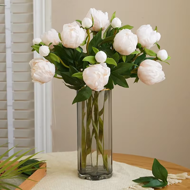 Arrangement artistique maison fête décembre Style européen simulé pivoine Mini fausse fleur artificielle rétro petite fleur de soie de pivoine ou