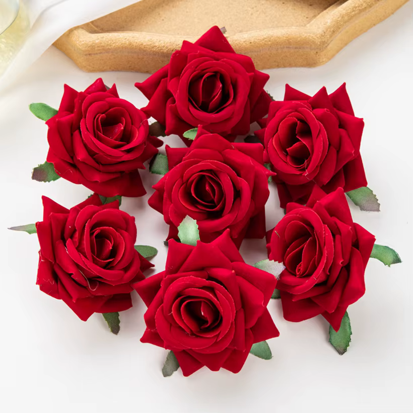 Roses rouges artisanales bon marché de 6Cm