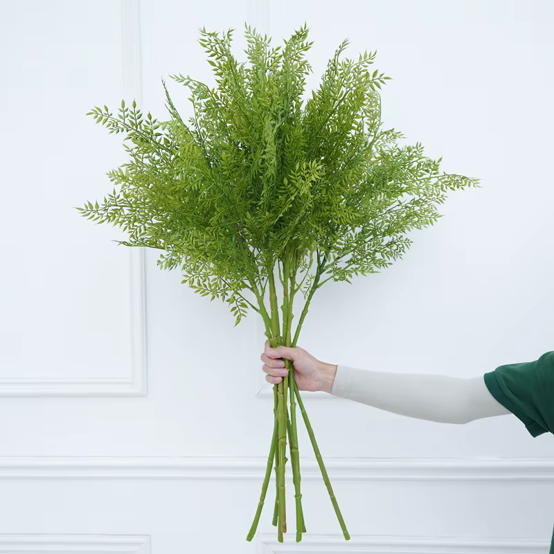 Branche de fleur artificielle en feuille de plante verte de 95 cm