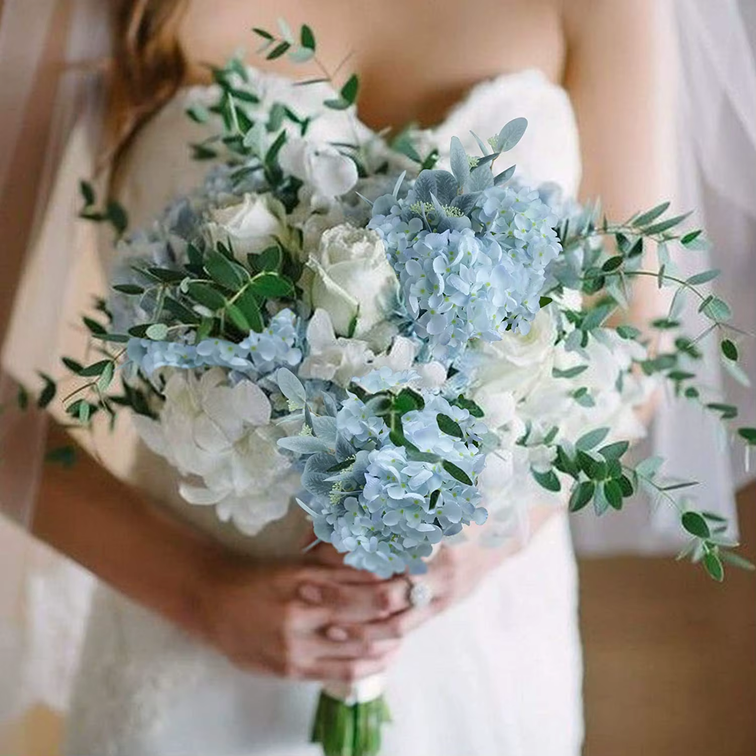 Hortensia fleurs en soie rose