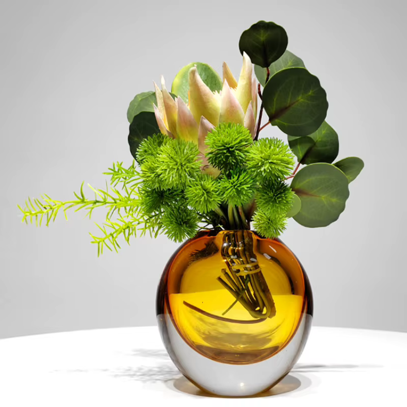 Vase à fleurs glacé Chic avec Design de gouttelettes