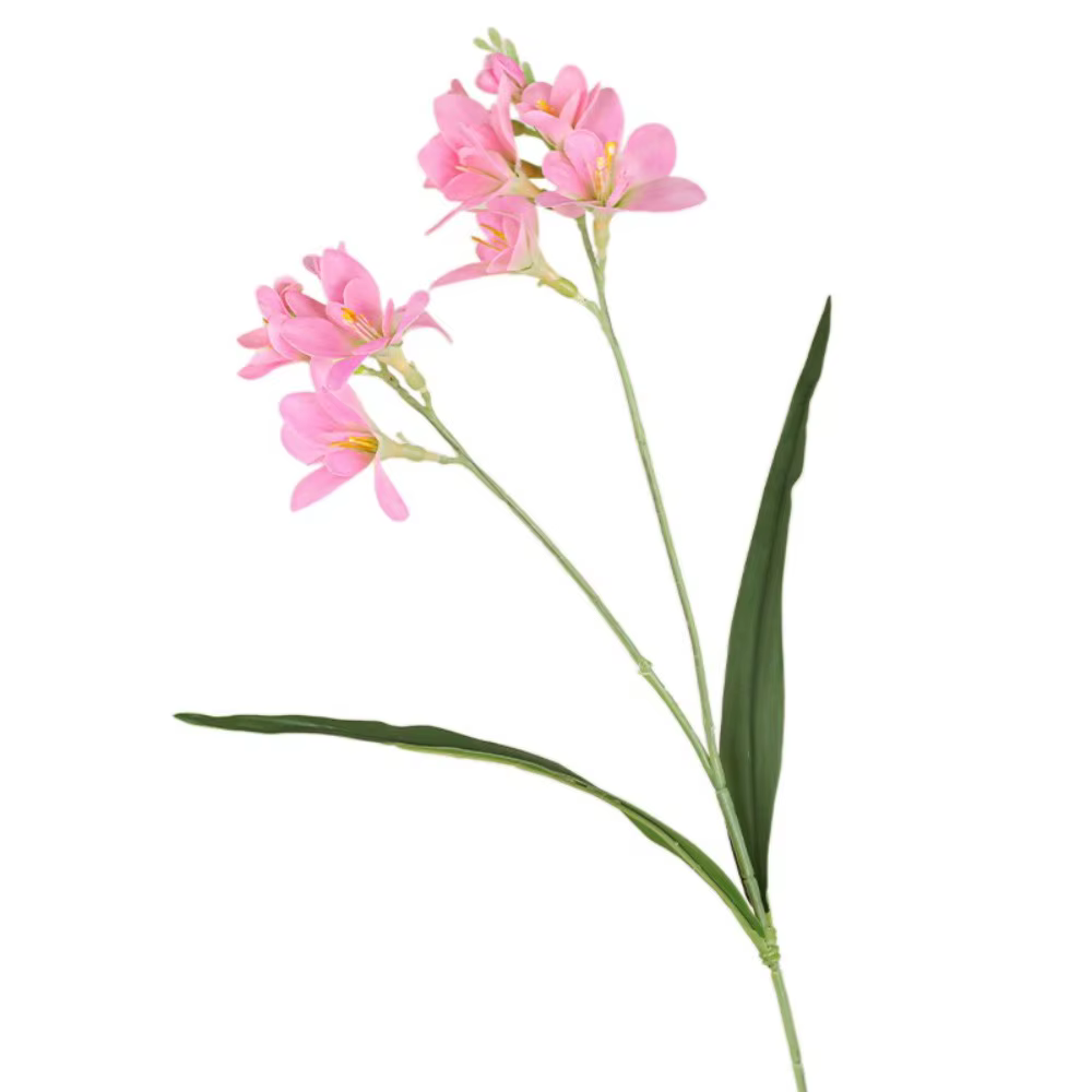 2 Fleurs artificielles de freesia à toucher réel