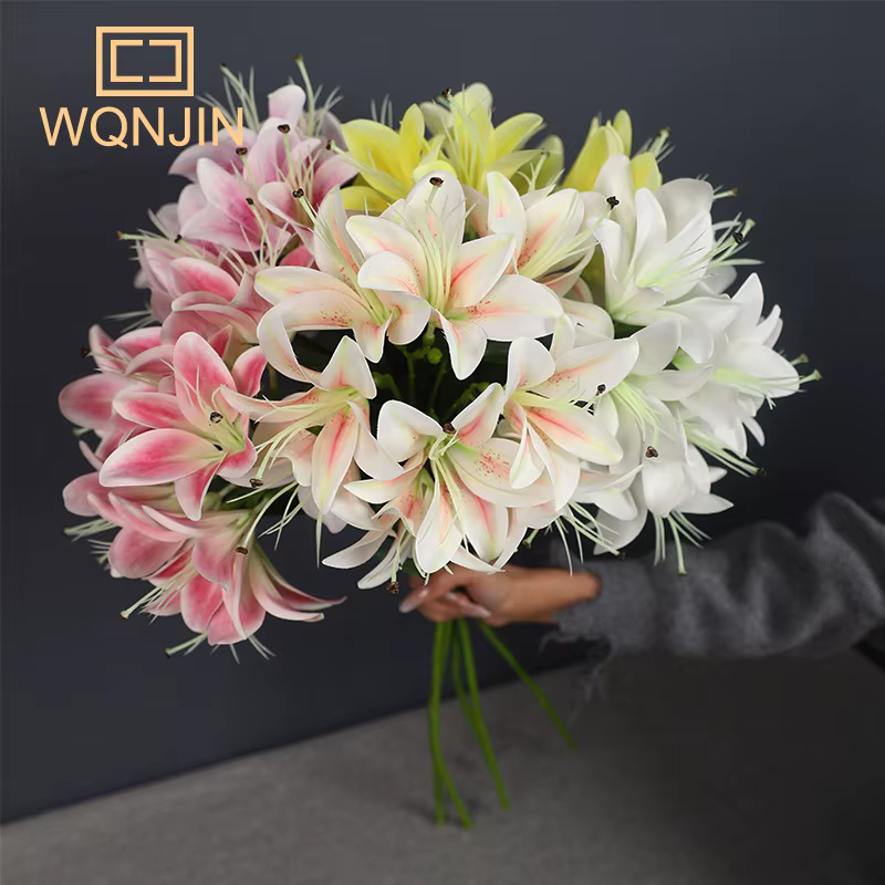 Bouquet de Lys Artificiels pour Décoration de Maison