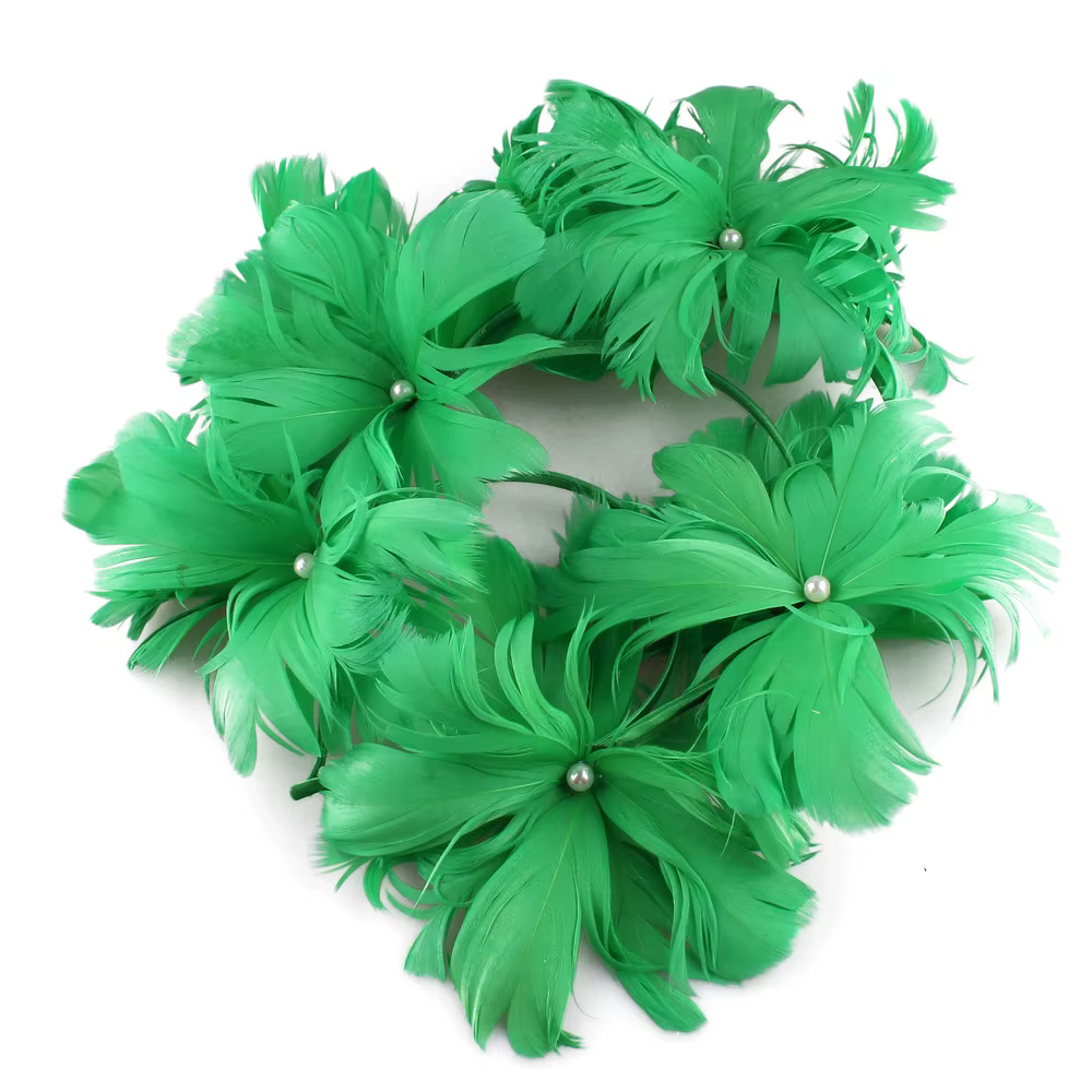 Serre-tête élégant pour femme avec plumes rouges et fleurs, accessoire de coiffure de mariage, idéal pour les mariées et les soirées, coiffe fantaisie
