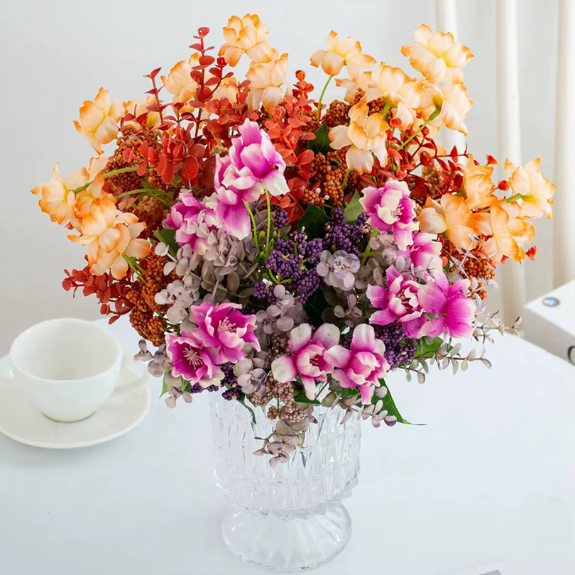 Fleurs artificielles de camélia en forme de bulle pour cadeaux DIY