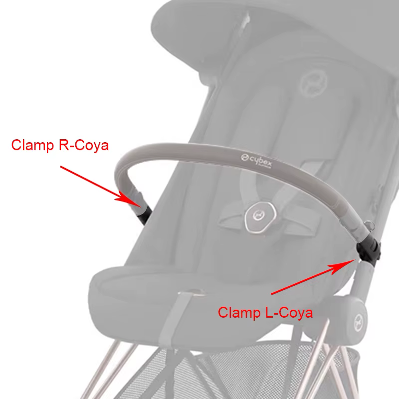 Bumosquito-Pince de Barre de Pare-Chocs pour Poussette Cybex Coya, réinitialisation d'Amrest, Fixation de Clôture de Sécurité, Manchon de Connexion pour Main Courante de Bébé