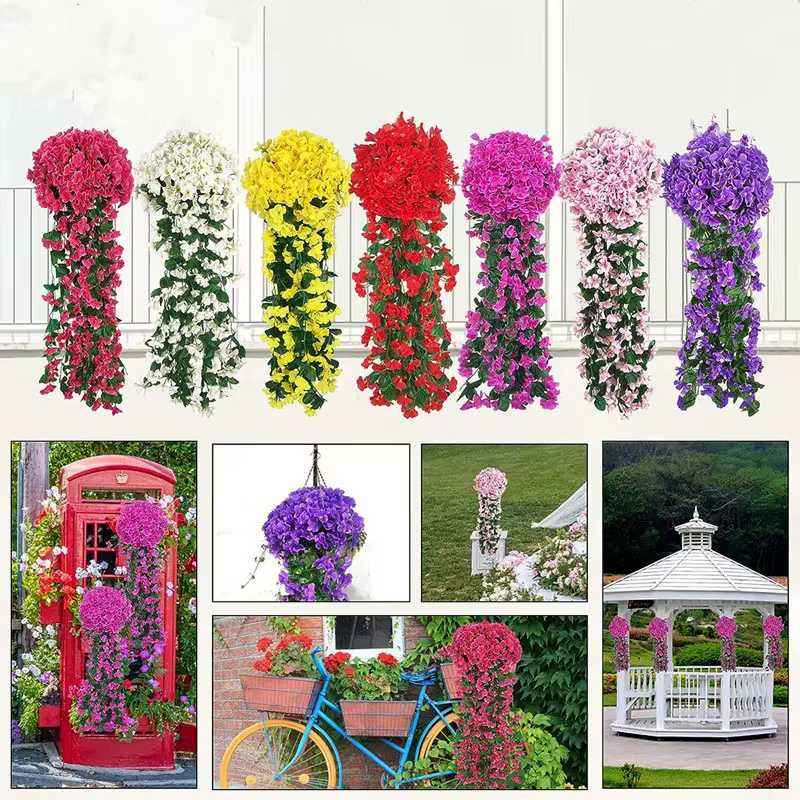 Guirlande de fleurs artificielles en lierre violet pour décoration d'arche de mariage