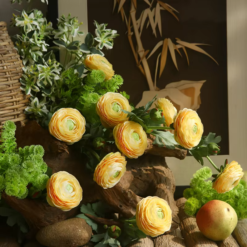 2 Têtes de Fleurs Artificielles Annie Rosée