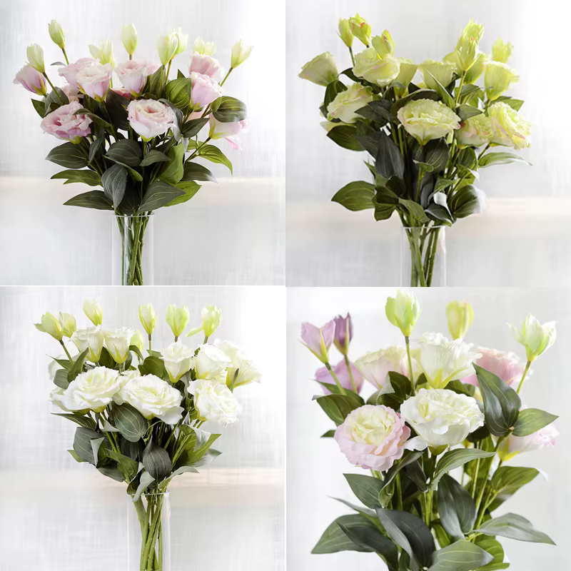 1 pièces 70 cm fleur artificielle en gros Trigeminal Eustoma