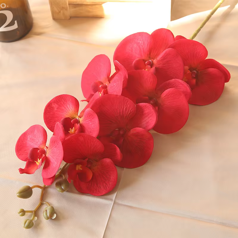 Décoration Maison Hôtel Fleurs Artificielles en Soie Papillon Orchidée Phalaenopsis Bouquet Matériel d'Arrangement Floral Mariage Accessoires Photo