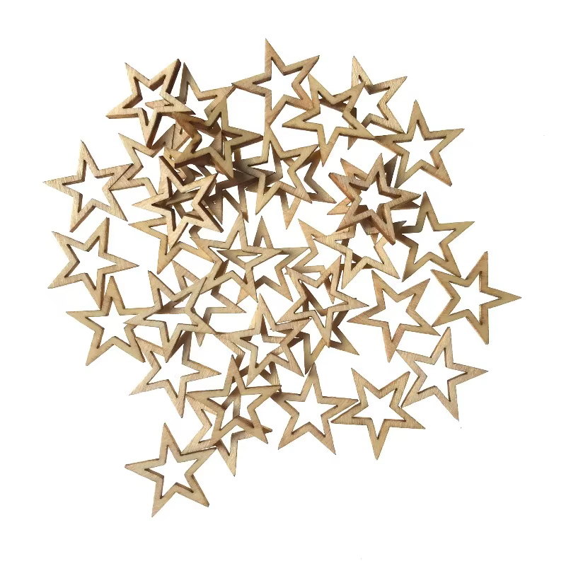100 pièces artisanat en bois fleur feuille coeur forme suspendus ornements pour la maison fête Table décoration