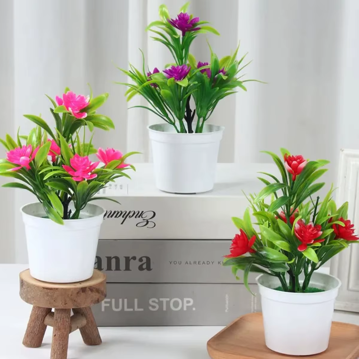 Plantes artificielles en pot