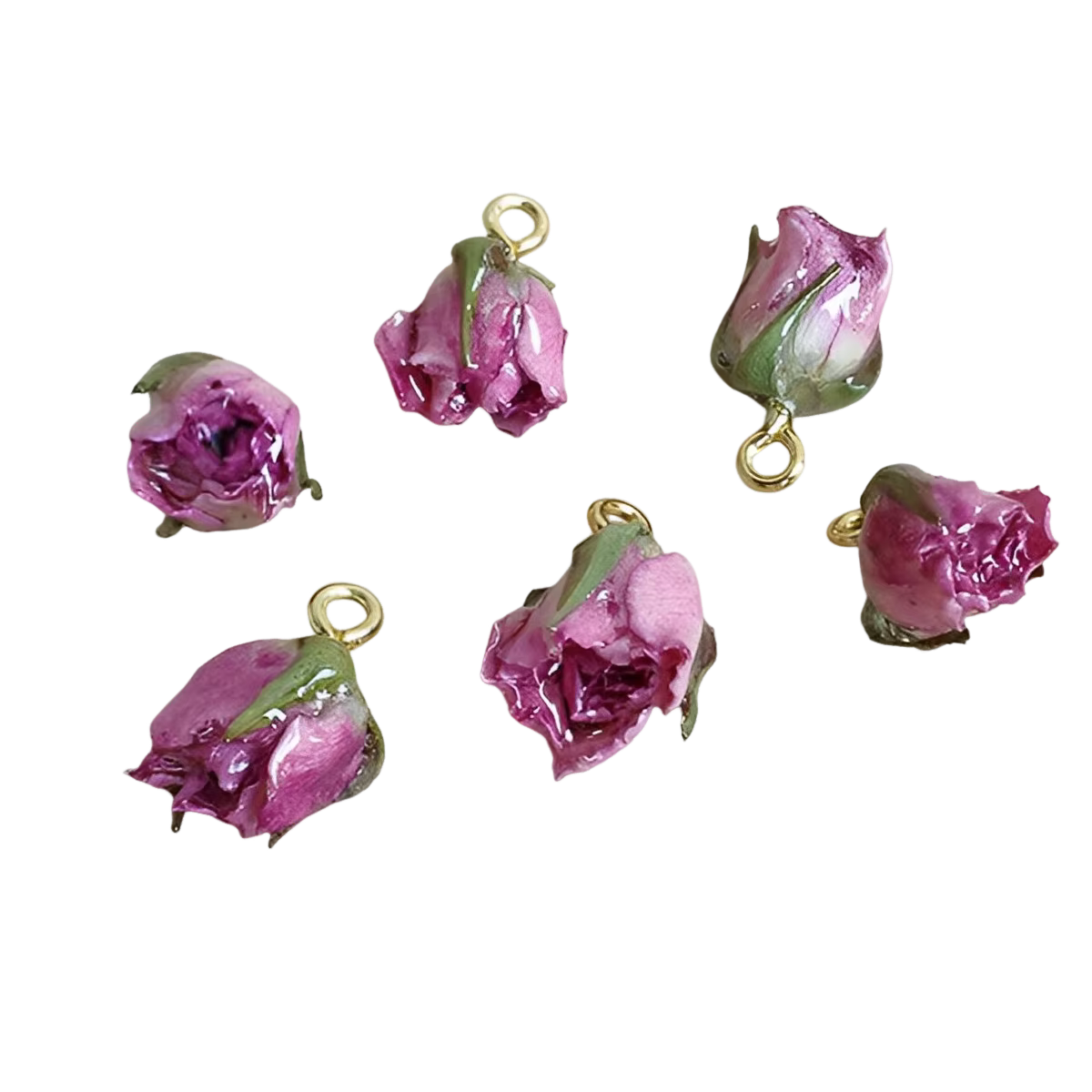Aqumotic fleurs séchées pour pendentif en résine vraies petites Roses pour l'artisanat pour la fabrication de bijoux décodène crème 10 pièces décorations