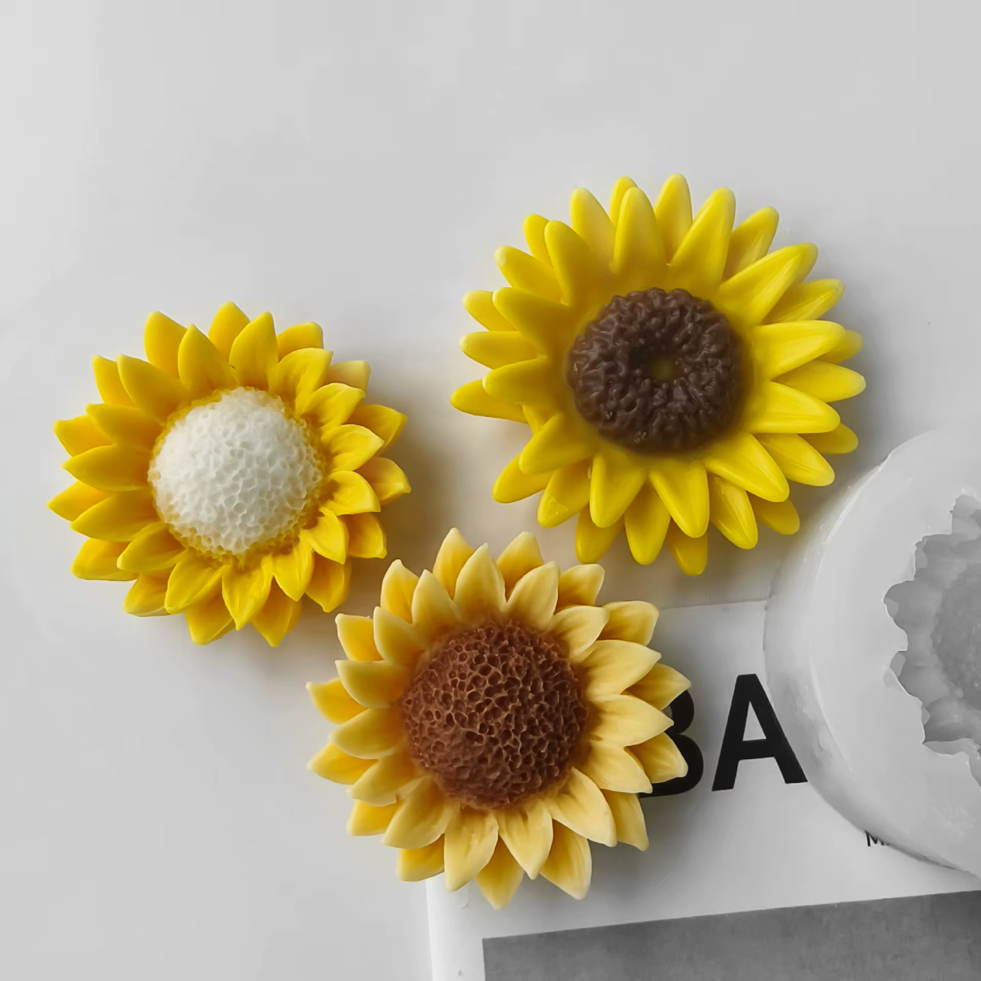 Moule en silicone pour bougie aromatique tournesol bricolage, fleurs faites à la main, élection, résine xy, ornements en plâtre, moules à bonbons au chocolat, moules de cuisson