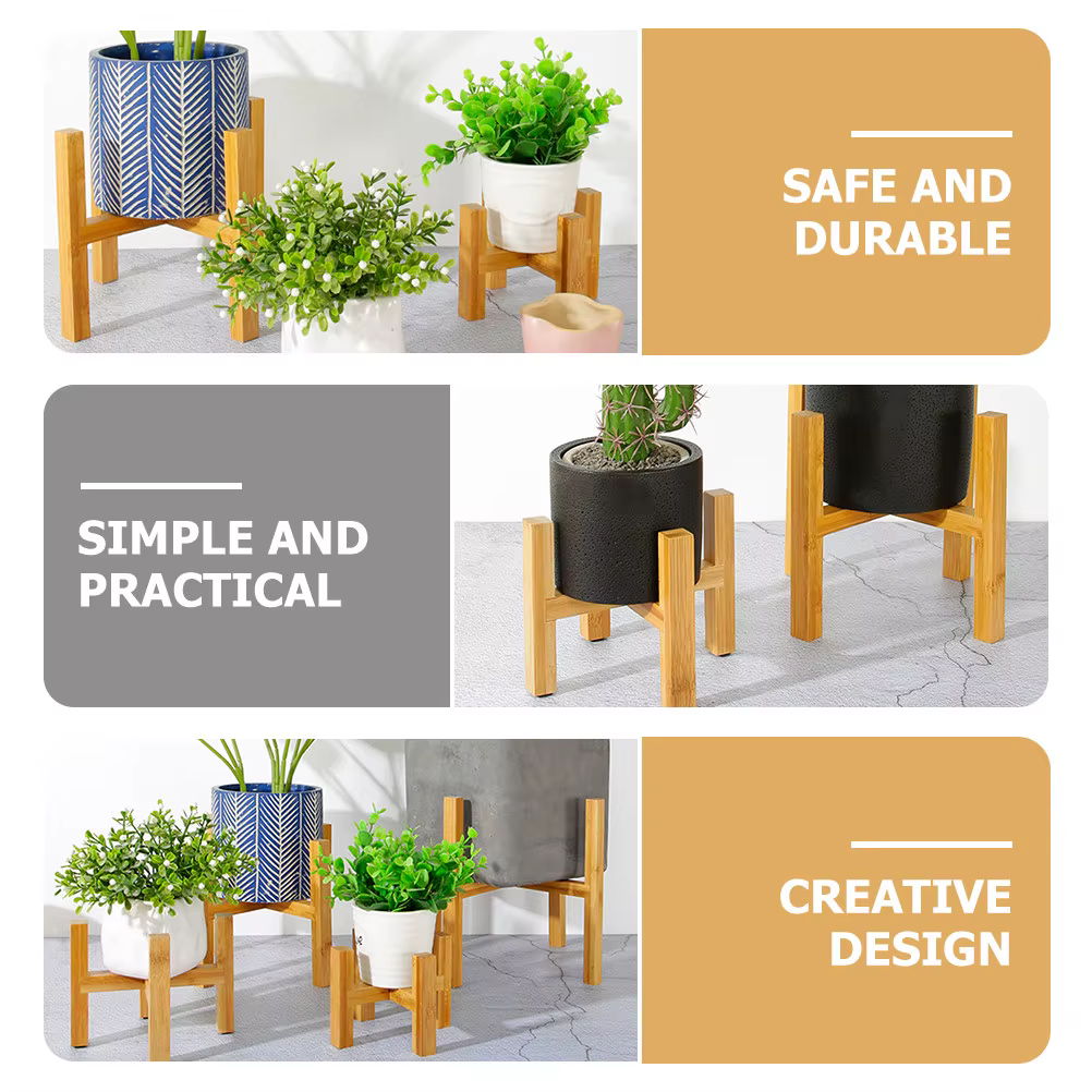 Support de pot de fleurs en bois créatif