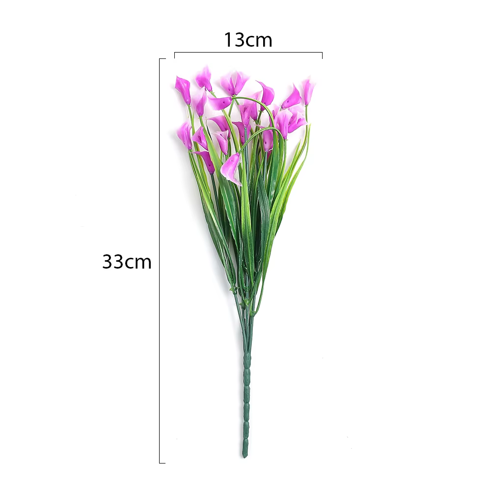 Bouquet de lys calla artificiels en plastique de 33 cm