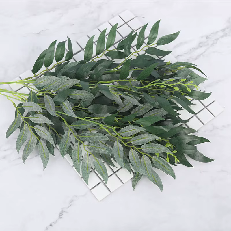 Kahaul 2 pièces plante artificielle feuilles Bouquet Faux saule Jungle mariage toile de fond décoration